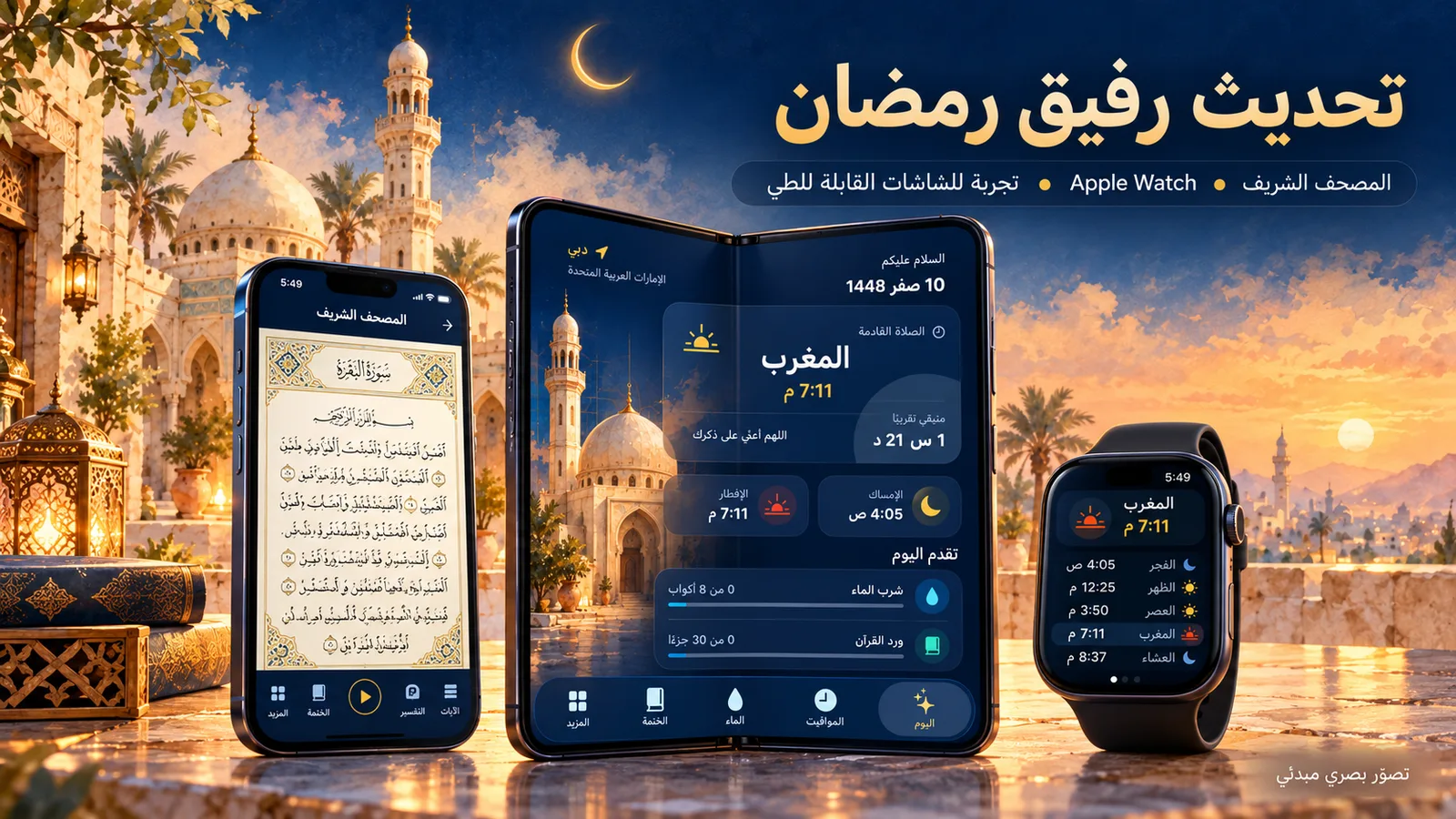 تحديث رفيق رمضان يدعم الأجهزة القابلة للطي وساعة أبل